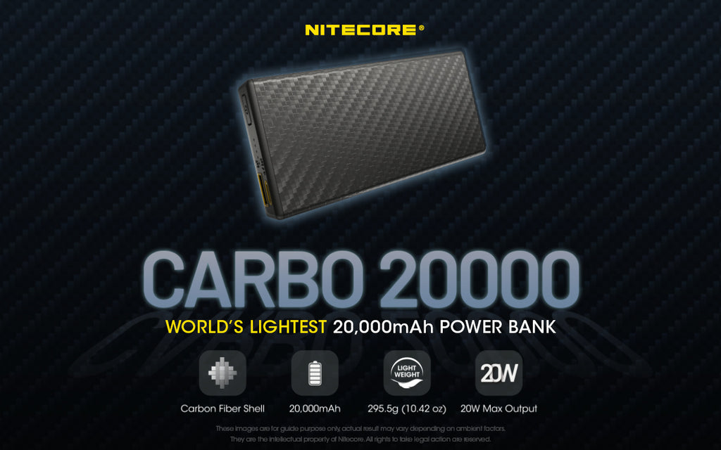 Carbo 20000 Ultra Lightweight 20000mAh Carbon Fiber Quick-Charge Power Bank