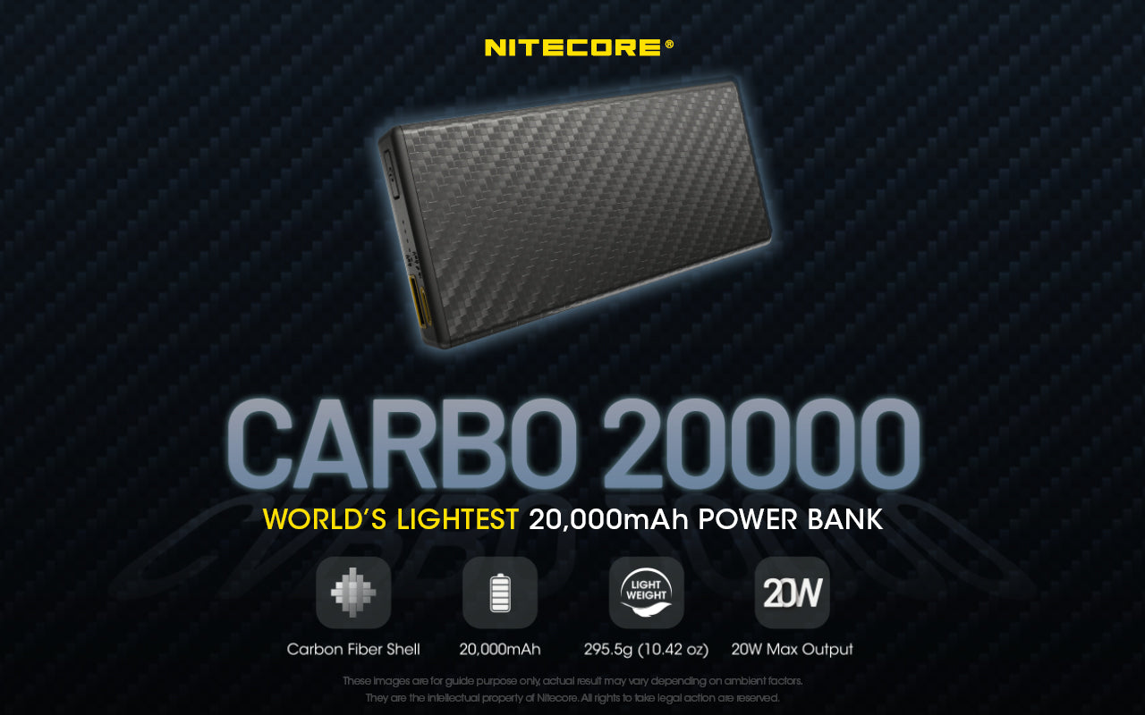 Carbo 20000 Ultra Lightweight 20000mAh Carbon Fiber Quick-Charge Power Bank