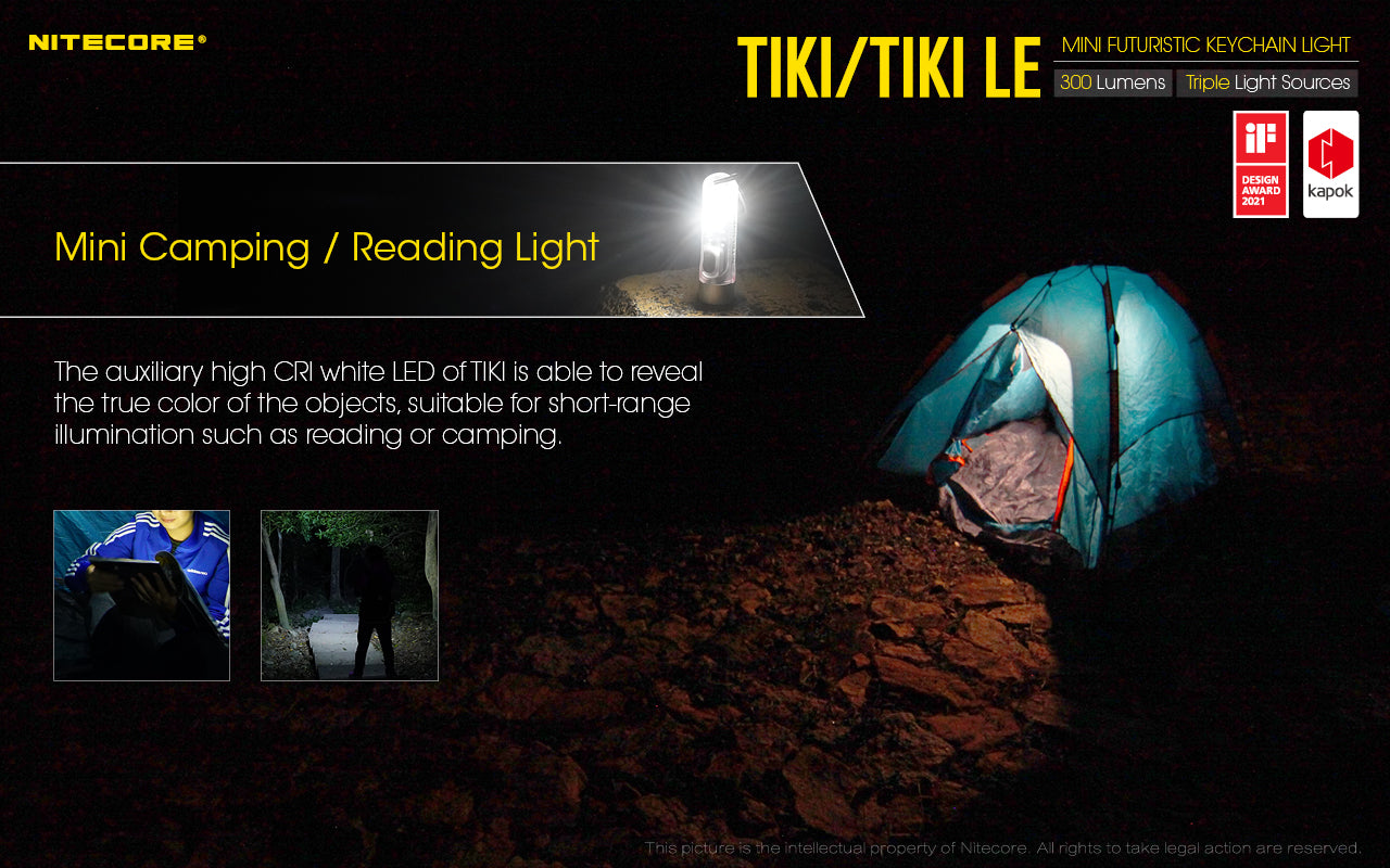 Tiki Mini Futuristic LED Keychain Light 300 Lumens