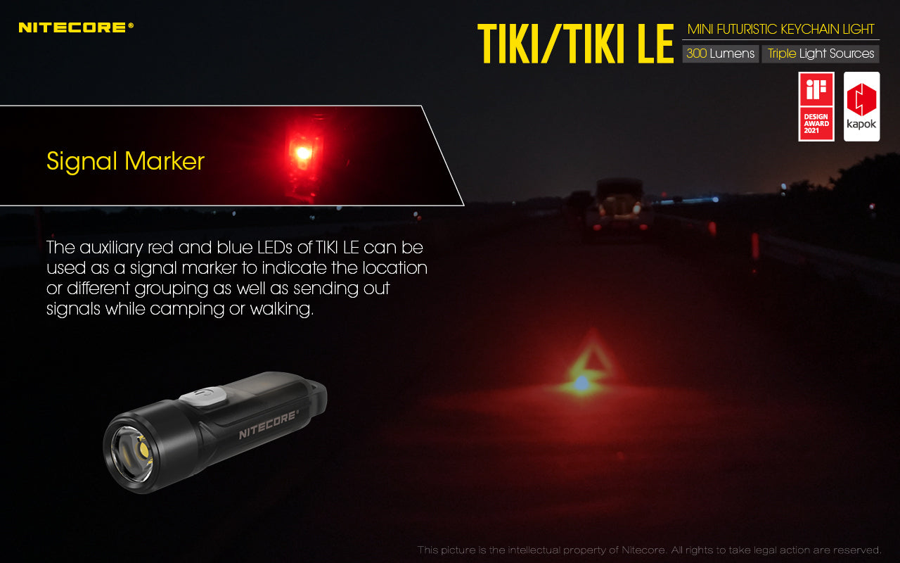 Tiki Mini Futuristic LED Keychain Light 300 Lumens
