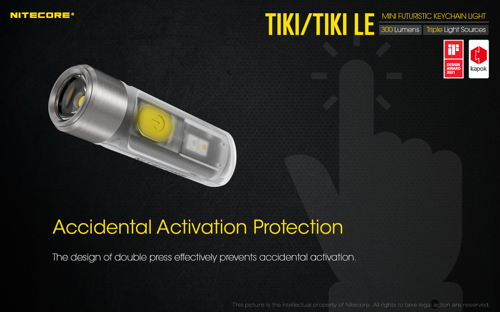 Tiki Mini Futuristic LED Keychain Light 300 Lumens