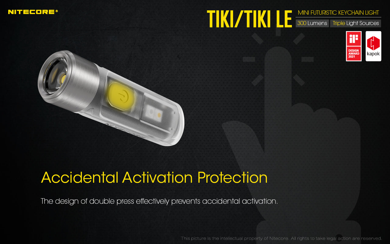 Tiki Mini Futuristic LED Keychain Light 300 Lumens