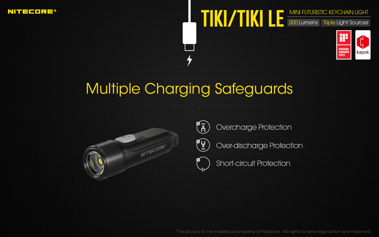 Tiki Mini Futuristic LED Keychain Light 300 Lumens