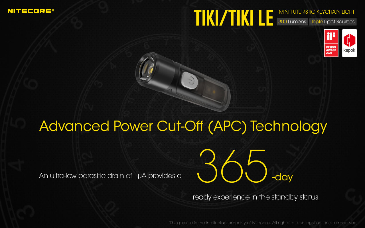 Tiki Mini Futuristic LED Keychain Light 300 Lumens