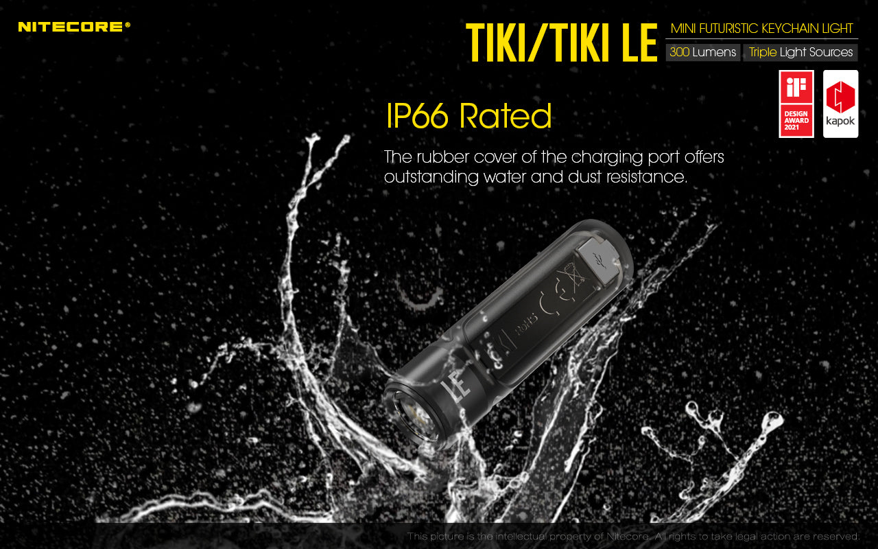 Tiki Mini Futuristic LED Keychain Light 300 Lumens
