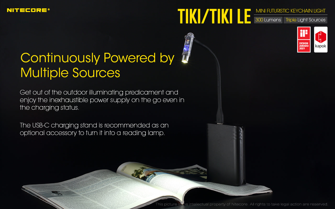 Tiki Mini Futuristic LED Keychain Light 300 Lumens