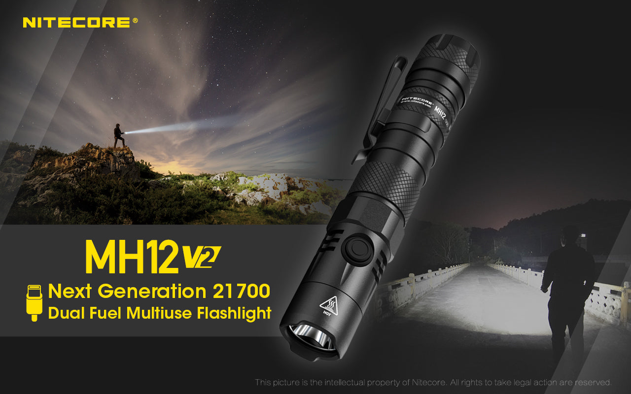 MH12 v2 1200 Lumen USB-C Rechargeable Tactical Flashlight