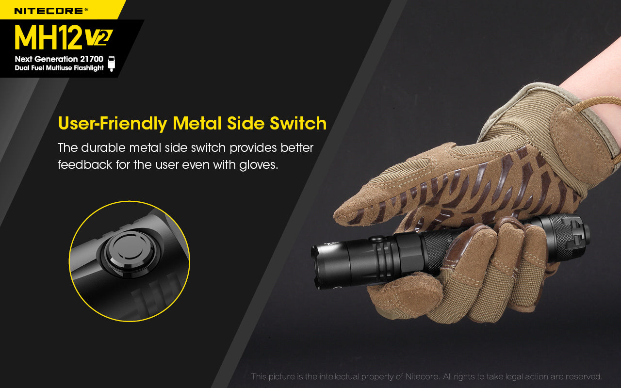 MH12 v2 1200 Lumen USB-C Rechargeable Tactical Flashlight