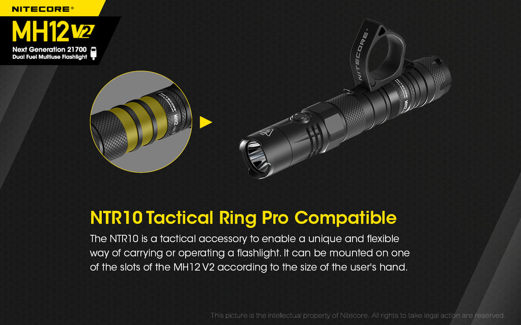 MH12 v2 1200 Lumen USB-C Rechargeable Tactical Flashlight