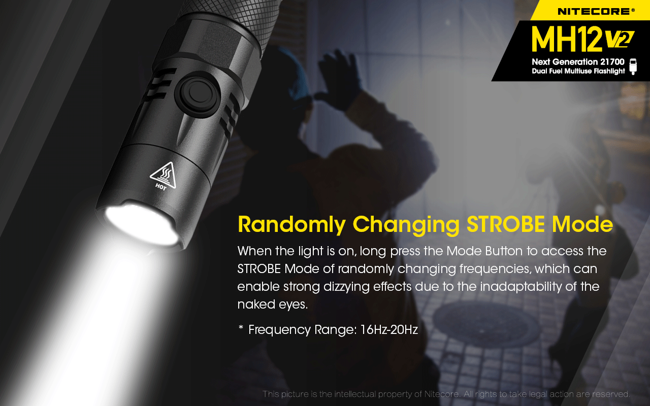 MH12 v2 1200 Lumen USB-C Rechargeable Tactical Flashlight