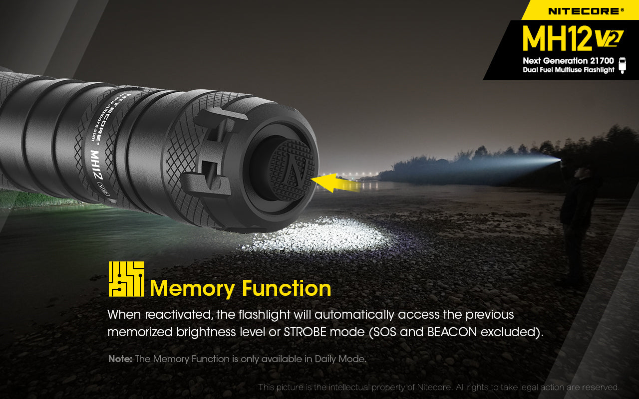 MH12 v2 1200 Lumen USB-C Rechargeable Tactical Flashlight