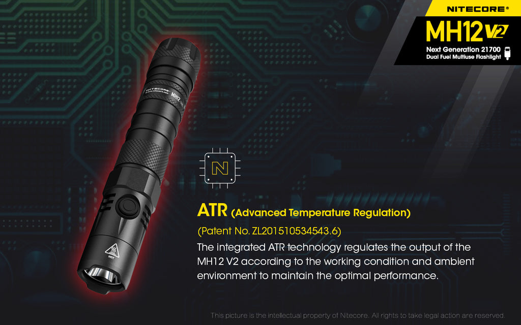 MH12 v2 1200 Lumen USB-C Rechargeable Tactical Flashlight