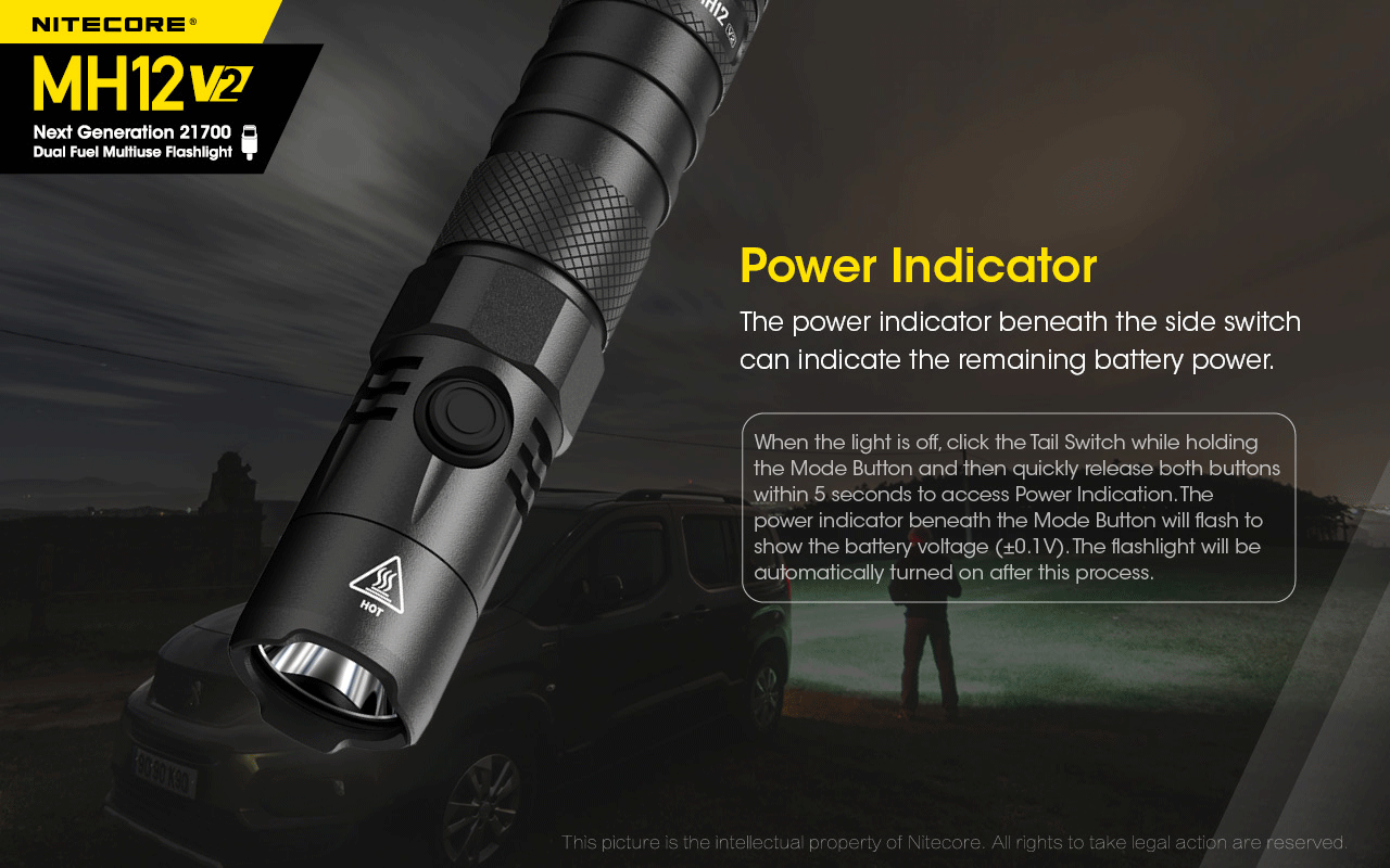 MH12 v2 1200 Lumen USB-C Rechargeable Tactical Flashlight