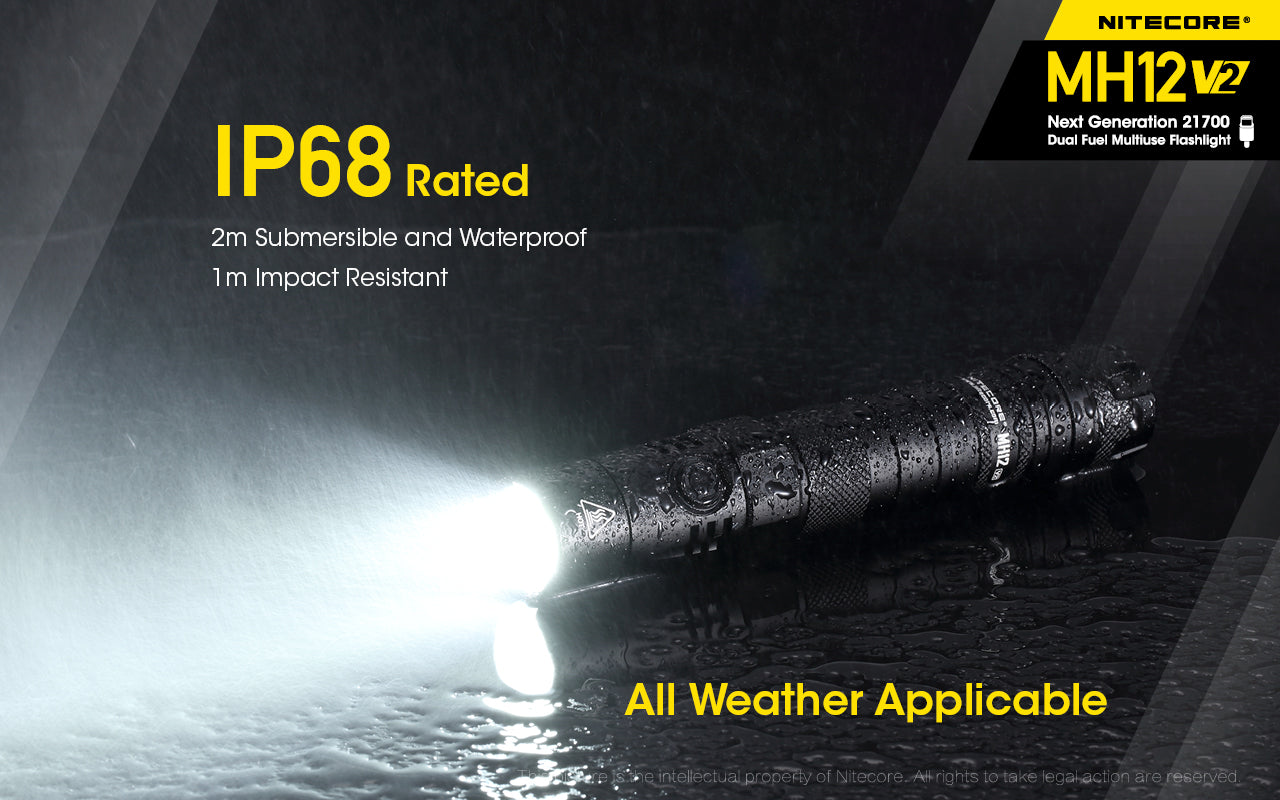 MH12 v2 1200 Lumen USB-C Rechargeable Tactical Flashlight