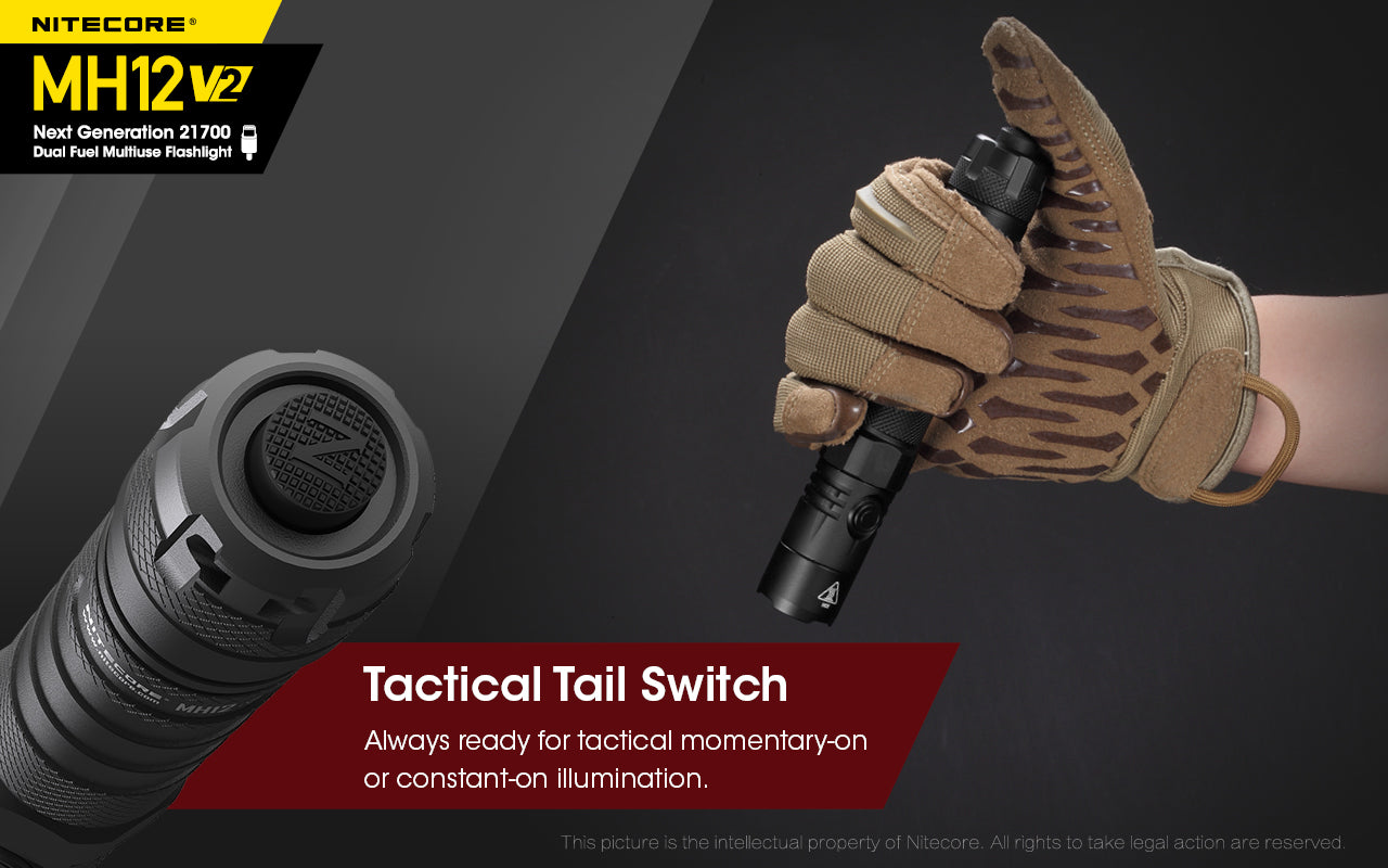 MH12 v2 1200 Lumen USB-C Rechargeable Tactical Flashlight