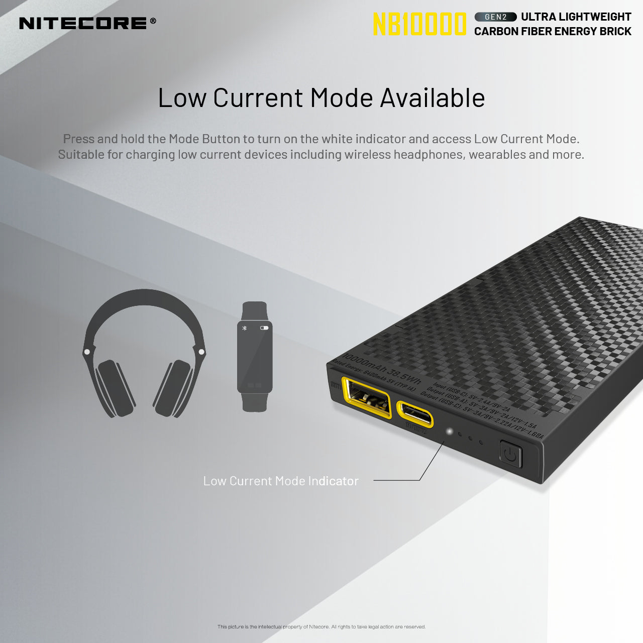 NB10000 Gen3 Ultra-Slim 10000mAh Carbon Fiber Quick-Charge Power Bank