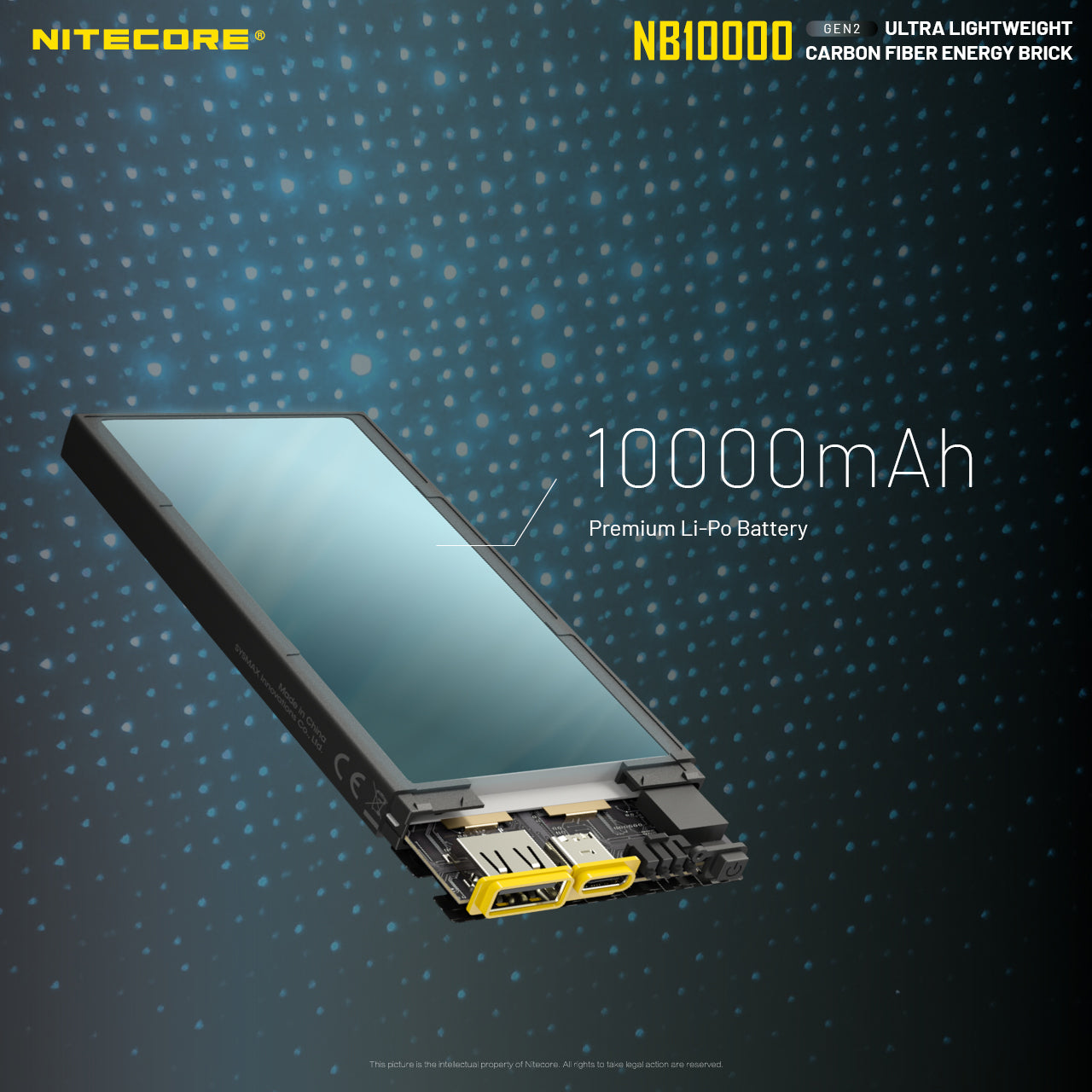 NB10000 Gen3 Ultra-Slim 10000mAh Carbon Fiber Quick-Charge Power Bank