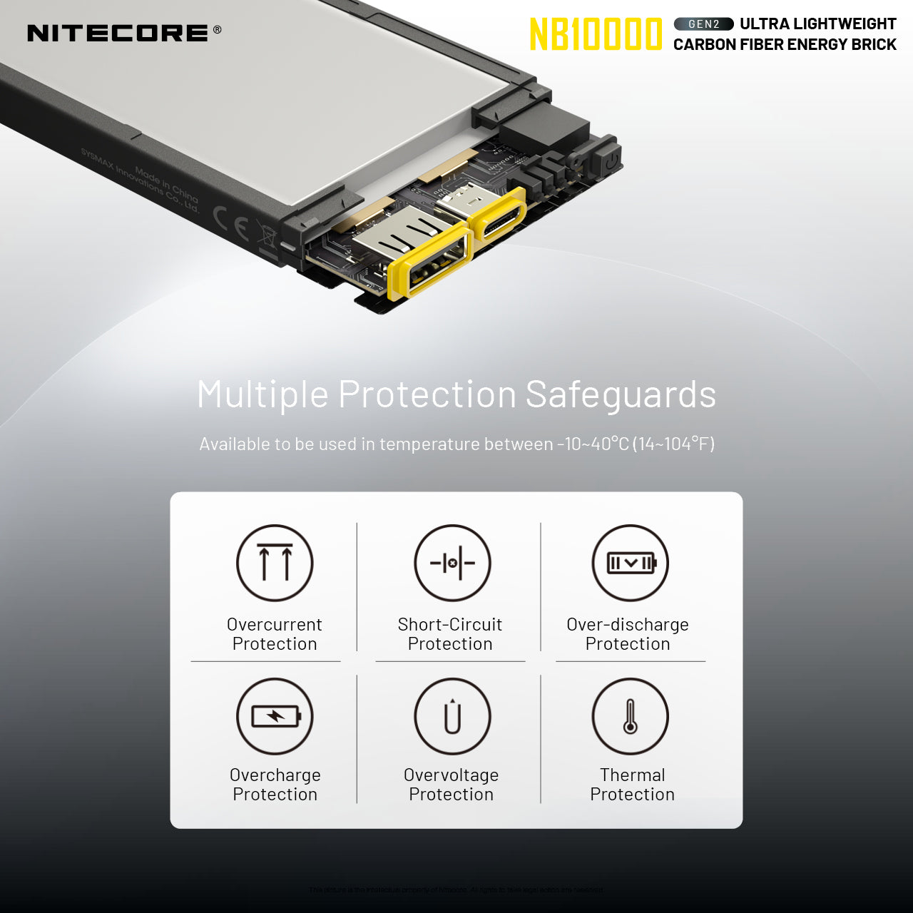 NB10000 Gen3 Ultra-Slim 10000mAh Carbon Fiber Quick-Charge Power Bank