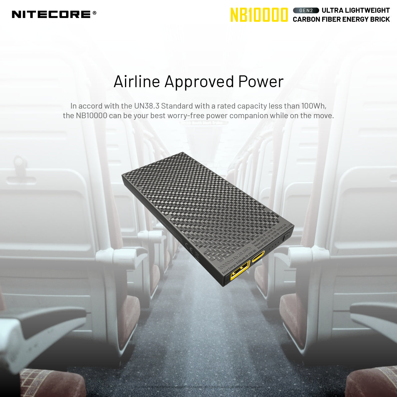 NB10000 Gen3 Ultra-Slim 10000mAh Carbon Fiber Quick-Charge Power Bank