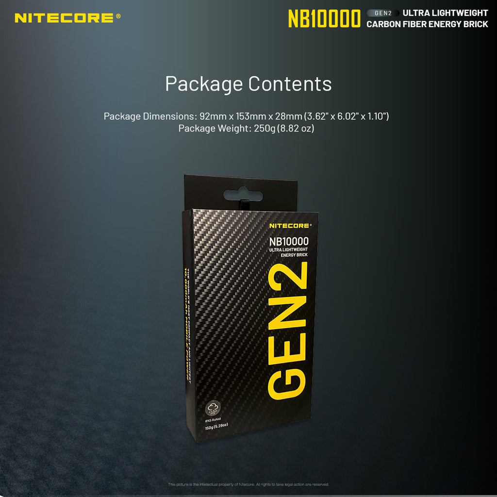 NB10000 Gen3 Ultra-Slim 10000mAh Carbon Fiber Quick-Charge Power Bank