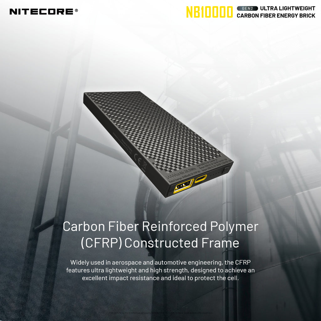 NB10000 Gen3 Ultra-Slim 10000mAh Carbon Fiber Quick-Charge Power Bank