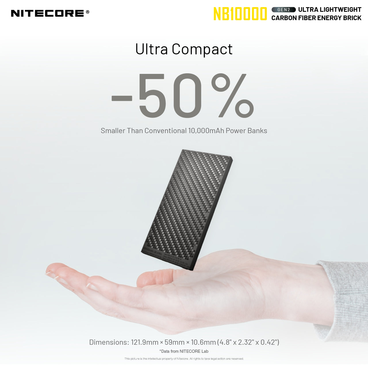 NB10000 Gen3 Ultra-Slim 10000mAh Carbon Fiber Quick-Charge Power Bank