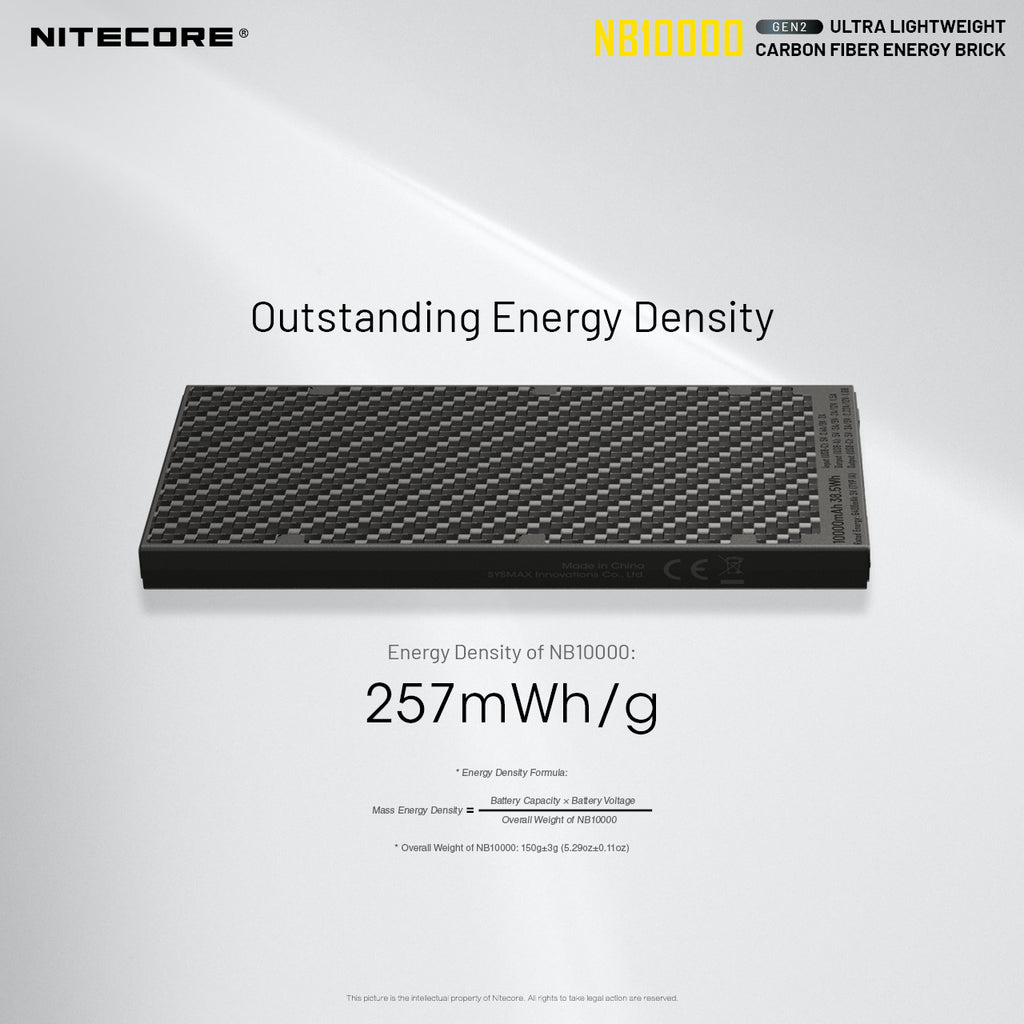 NB10000 Gen3 Ultra-Slim 10000mAh Carbon Fiber Quick-Charge Power Bank