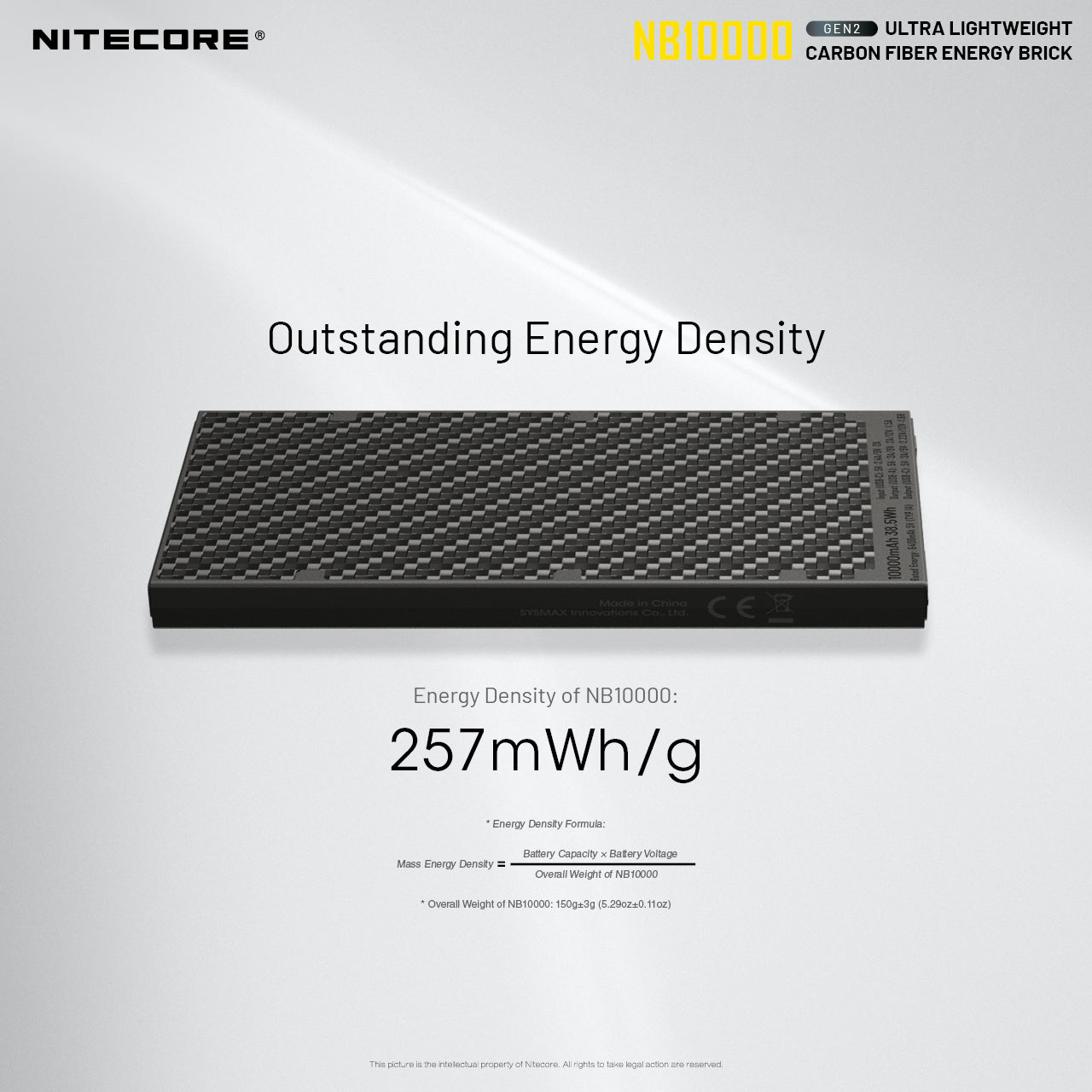 NB10000 Gen3 Ultra-Slim 10000mAh Carbon Fiber Quick-Charge Power Bank