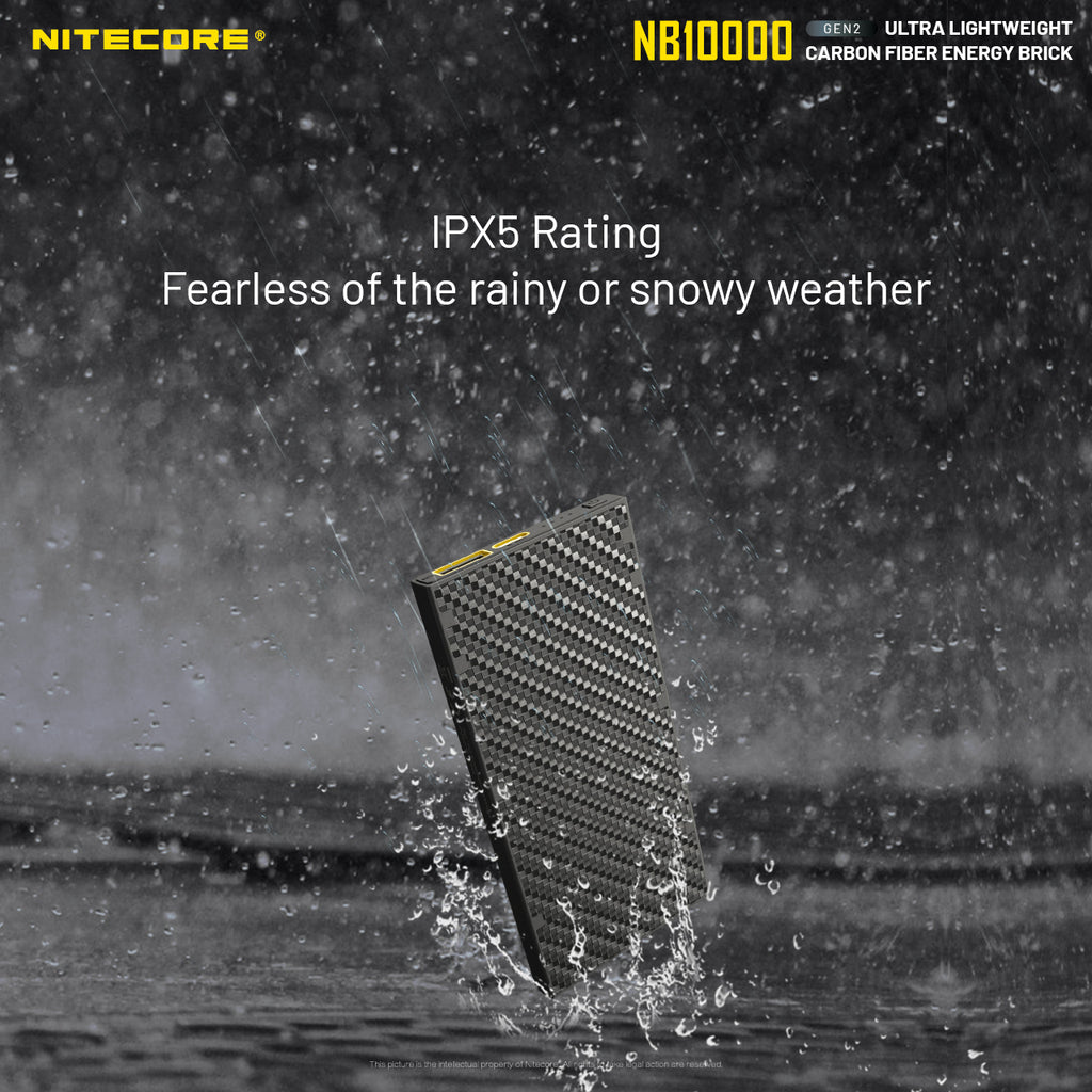 NB10000 Gen3 Ultra-Slim 10000mAh Carbon Fiber Quick-Charge Power Bank